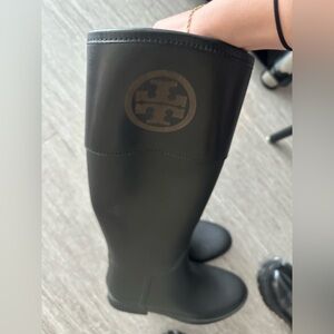 Tory Burch Black Rubber Boots